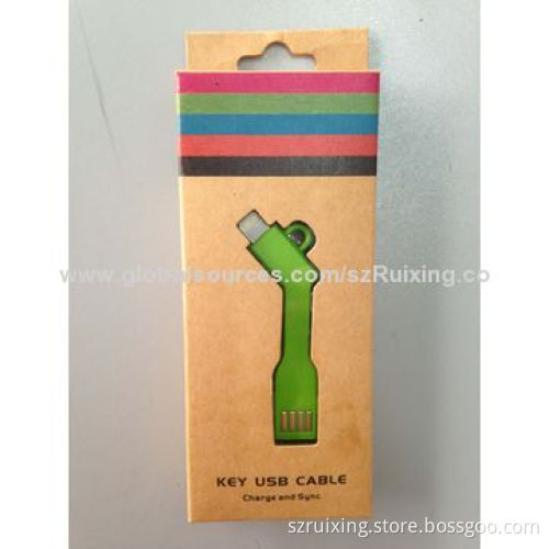 Keychain Rubber Cable Flexible Charge Key Usb Cable
